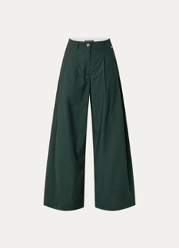 River Woods Dames High waist wide fit pantalon met steekzakken in de kleur Donkergroen