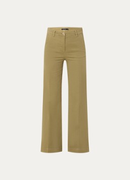 River Woods Dames High waist wide leg broek met steekzakken in de kleur Olijfgroen