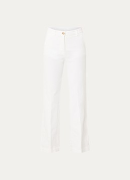 River Woods Dames High waist wide leg broek met steekzakken in de kleur Gebroken wit