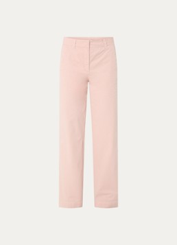 River Woods Dames Mid waist straight fit chino met steekzakken in de kleur Lichtroze