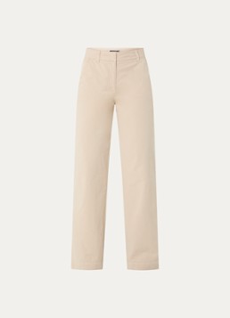 River Woods Dames Mid waist straight fit chino met steekzakken in de kleur Zand