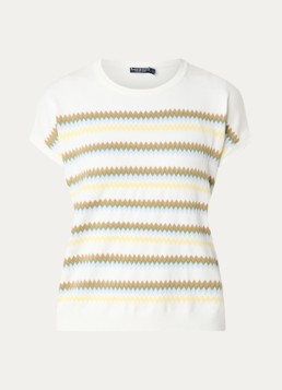 River Woods Dames Fijngebreide top met streepprint in de kleur Bruin