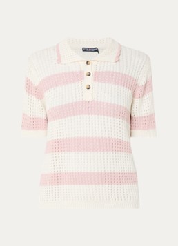 River Woods Dames Fijngebreide polo met streepprint in de kleur Bruin