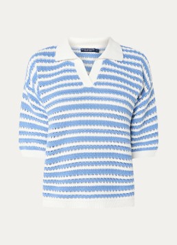River Woods Dames Grofgebreide trui met streepprint in de kleur Blauw