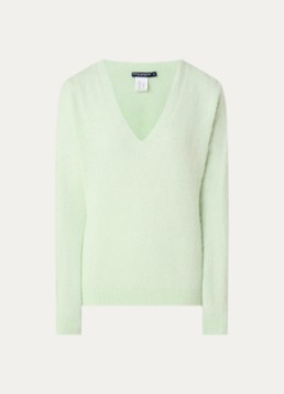 River Woods Dames Fijngebreide trui in alpaca wolblend in de kleur Lindegroen