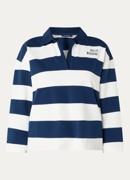 River Woods Dames Polo met streepprint in de kleur Indigo