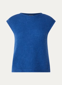 River Woods Dames Fijngebreide spencer in alpaca wolblend in de kleur Kobaltblauw