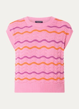 River Woods Dames Fijngebreide spencer met ingebreid patroon in de kleur Roze