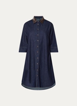 River Woods Dames Midi jurk van denim in de kleur Indigo