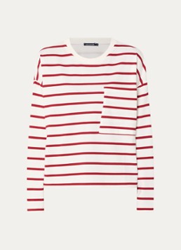 River Woods Dames Longsleeve met streepprint in de kleur Rood
