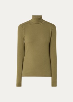 River Woods Dames Longsleeve met col in de kleur Khaki