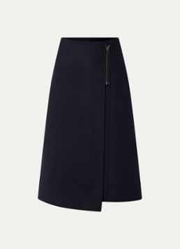 River Woods Dames Midi rok met split in de kleur Donkerblauw