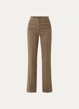 River Woods Dames High waist straight fit broek met steekzakken in de kleur Lichtbruin