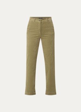 River Woods Dames High waist flared fit pantalon met stretch in de kleur Olijfgroen