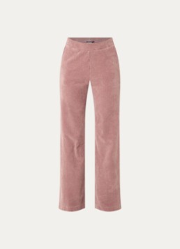 River Woods Dames High waist loose fit broek van fluweel met steekzakken in de kleur Oudroze
