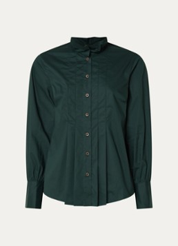 River Woods Dames Blouse met plooidetail in de kleur Donkergroen