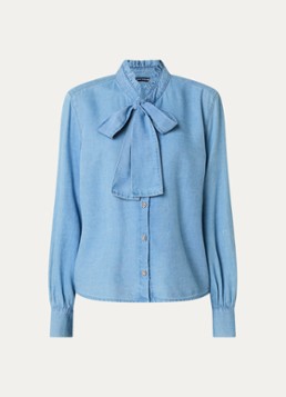 River Woods Dames Blouse van chambray in de kleur Lichtblauw