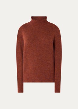 River Woods Dames Grofgebreide trui in alpaca wolblend met col in de kleur Camel