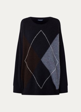 River Woods Dames Fijngebreide trui in wolblend met ronde hals in de kleur Donkerblauw