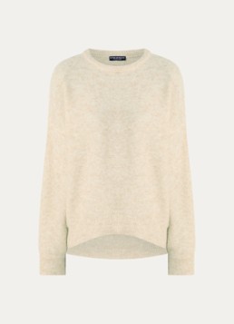 River Woods Dames Fijngebreide trui in wolblend met ronde hals in de kleur Creme