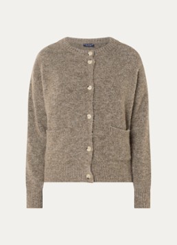 River Woods Dames Fijngebreid vest in alpaca wolblend in de kleur Donkerbeige