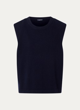 River Woods Dames Fijngebreide spencer met ronde hals in de kleur Blauw