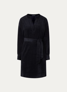 River Woods Dames Mini tuniekjurk van corduroy met strikceintuur in de kleur Donkerblauw