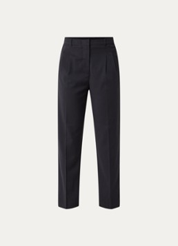 River Woods Dames High waist cropped straight fit pantalon in wolblend in de kleur Donkerblauw
