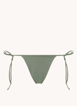 Aya Label Dames Iris brazilian bikinislip met geknoopt detail in de kleur Lindegroen, maat: M