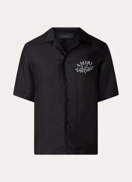 AMIRI Heren Arts District overhemd van zijde met logo in de kleur Zwart, maat: M