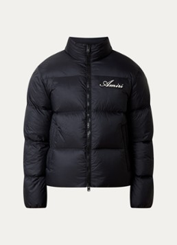 AMIRI Heren Bones puffer jack met donsvulling en logoborduring in de kleur Zwart, maat: L