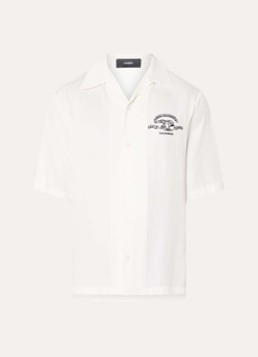 AMIRI Heren Eagle comfort fit overhemd met logo- en backprint in de kleur Gebroken wit, maat: S