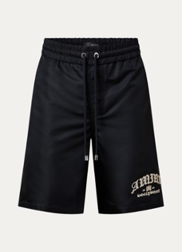AMIRI Heren Straight fit korte broek met logoprint in de kleur Zwart, maat: L