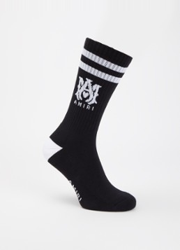 AMIRI Heren Sokken met logo in de kleur Zwart, maat: 43-44