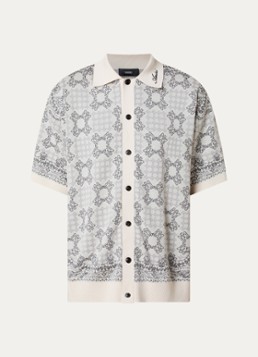 AMIRI Heren Regular fit overhemd met print in de kleur Donkerbeige, maat: M