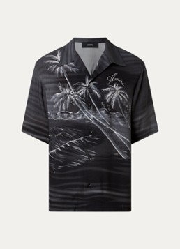 AMIRI Heren Palms regular fit overhemd met print in de kleur Zwart, maat: M