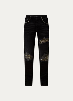 AMIRI Heren Skinny jeans met studs in de kleur Zwart, maat: 33