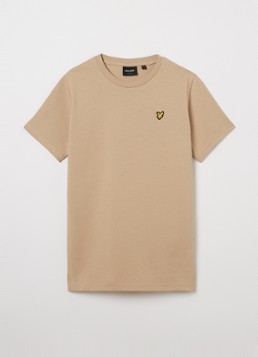Lyle & Scott Jongens T-shirt met logoborduring in de kleur Camel, maat: 12-13J=152