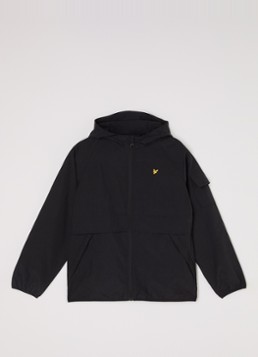 Lyle & Scott Jongens Windjack met capuchon in de kleur Zwart, maat: 7/8