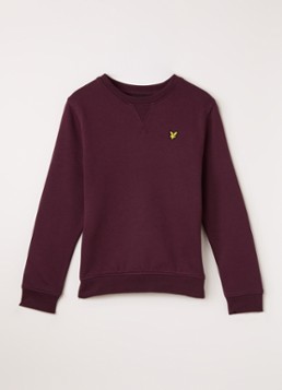 Lyle & Scott Jongens Sweater met logoborduring in de kleur Bordeauxrood, maat: 3J-4J=104