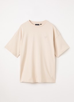 Lyle & Scott Jongens Oversized T-shirt met logo in de kleur Beige, maat: 164