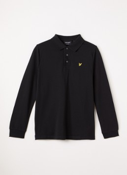 Lyle & Scott Jongens Polo van piqué katoen in de kleur Zwart, maat: 128
