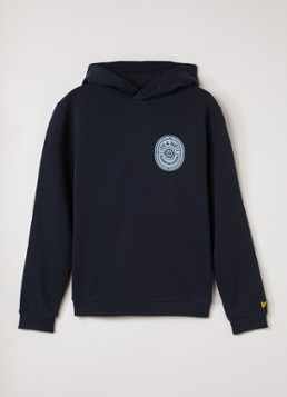 Lyle & Scott Jongens Hoodie met logo in de kleur Donkerblauw, maat: 12-13J=152