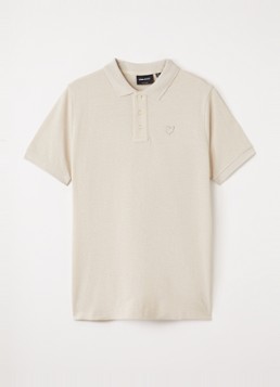 Lyle & Scott Jongens Polo in linnenblend in de kleur Beige, maat: 14-15J=164