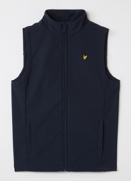 Lyle & Scott Jongens Softshell bodywarmer met logoborduring in de kleur Donkerblauw, maat: 10-11J=140