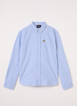Lyle & Scott Jongens Oxford overhemd met logo in de kleur Lichtblauw, maat: 12-13J=152