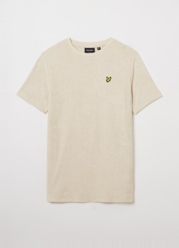 Lyle & Scott Jongens T-shirt van badstof met logoborduring in de kleur Beige, maat: 12-13J=152
