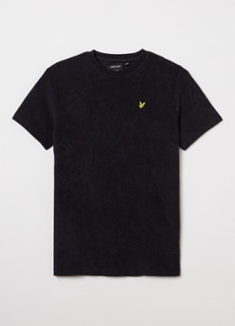 Lyle & Scott Jongens T-shirt van badstof met logoborduring in de kleur Donkerblauw, maat: 14-15J=164