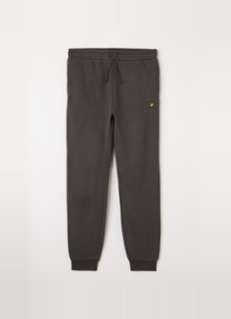 Lyle & Scott Jongens Tapered fit joggingbroek met logoborduring in de kleur Donkergrijs, maat: 15J-16J=176