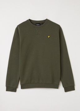 Lyle & Scott Jongens Sweater met logoborduring in de kleur Legergroen, maat: 12J-13J=152